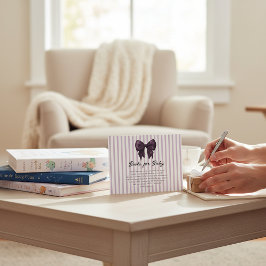 Lavender Stripe Book Gift Request Card Tilläggskort