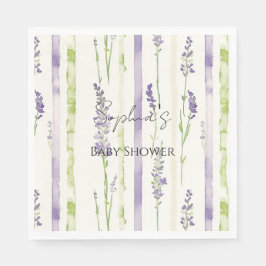 Lavender Stripes Floral   Pappersservett