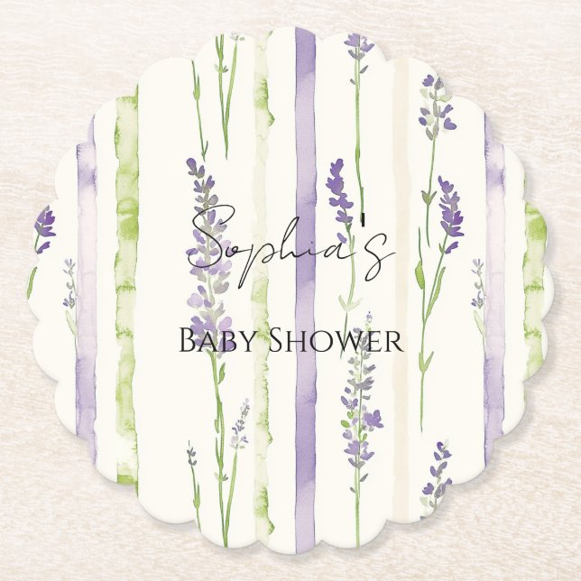 Lavender Stripes Floral   Underlägg Papper (Framsida)