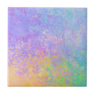 Lavender Sunrise Pastel Neon Alcohol Bläck Abstrak Kakelplatta