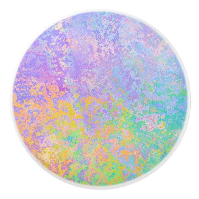 Lavender Sunrise Pastel Neon Alcohol Bläck Abstrak Knopp (Framsidan)