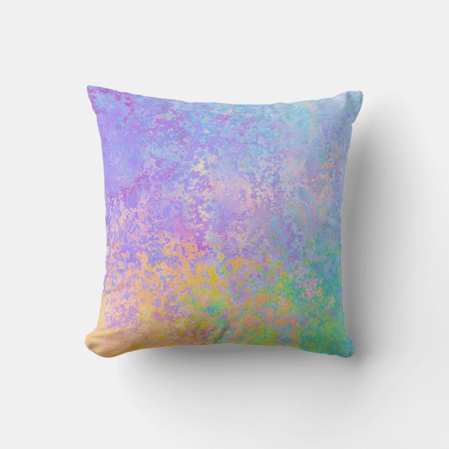 Lavender Sunrise Pastel Neon Alcohol Bläck Abstrak Kudde (Framsida)