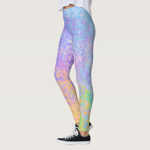 Lavender Sunrise Pastel Neon Alcohol Bläck Abstrak Leggings