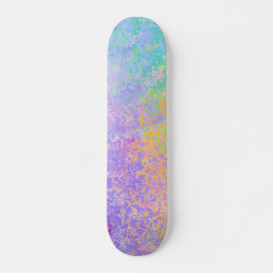 Lavender Sunrise Pastel Neon Alcohol Bläck Abstrak Mini Skateboard Bräda 18,5 Cm