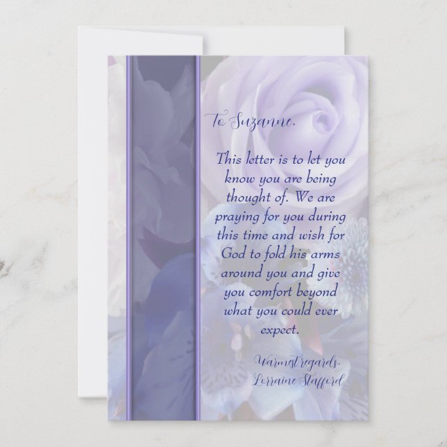 Lavender Sympathy Card Inbjudningar (Framsida)