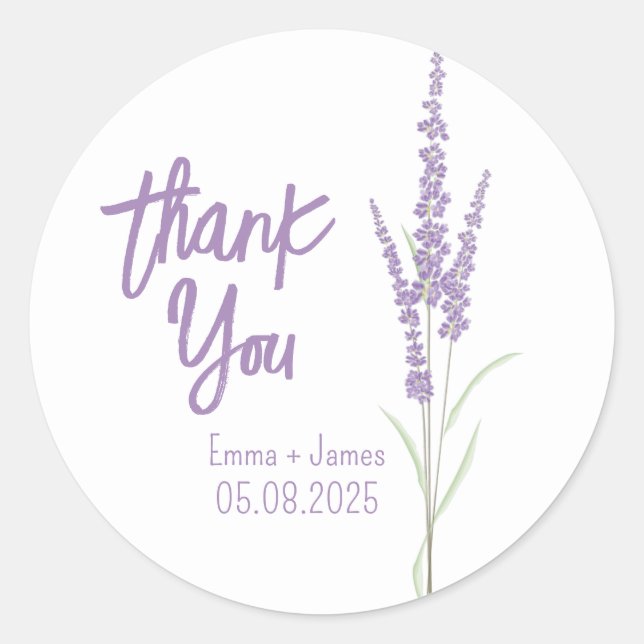 Lavender Tack Sticker Runt Klistermärke (Framsida)