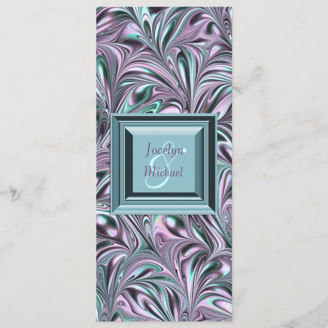 Lavender Teal Blue, Bröllopsprogram Program (Framsida)