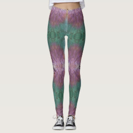 Lavender & Teal Grönt Anpassa kvaliteten på Namn Leggings
