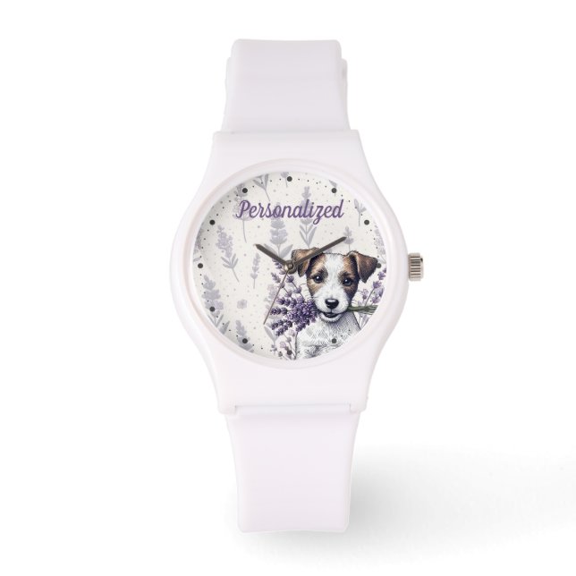 Lavender Terrier Kärlek Armbandsur (Framsida)