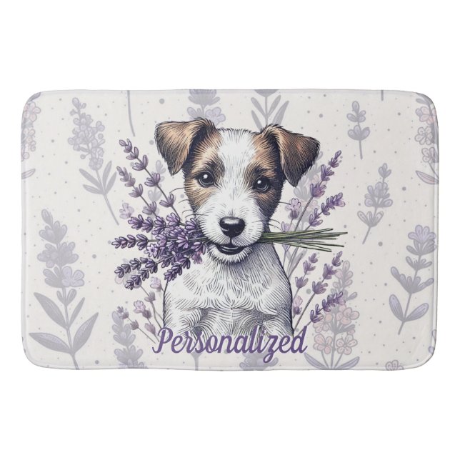 Lavender Terrier Kärlek Badrumsmatta (Framsidan)