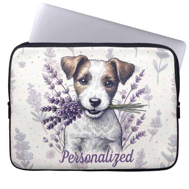 Lavender Terrier Kärlek Laptop Fodral (Framsidan)