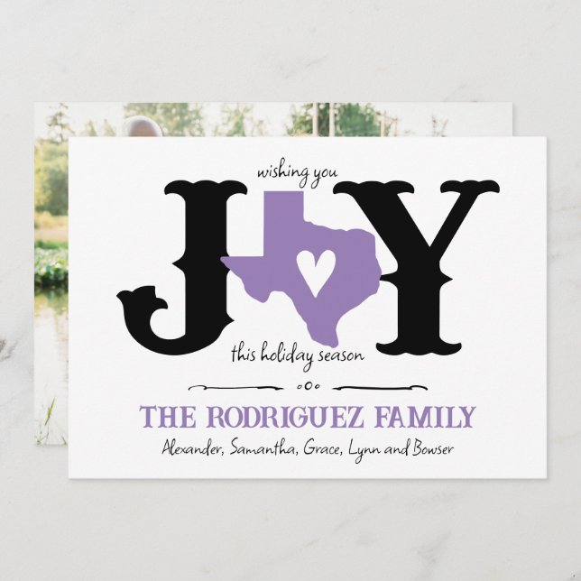 Lavender Texas JOY Photo Julkort (Fram/baksida)