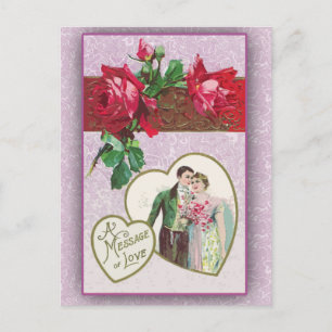 Lavender Theter Victorian Valentine Cards Helg Vykort