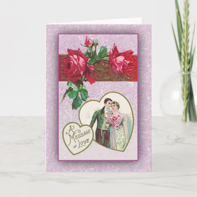 Lavender Theter Victorian Valentine Cards Helgkort (Framsida)