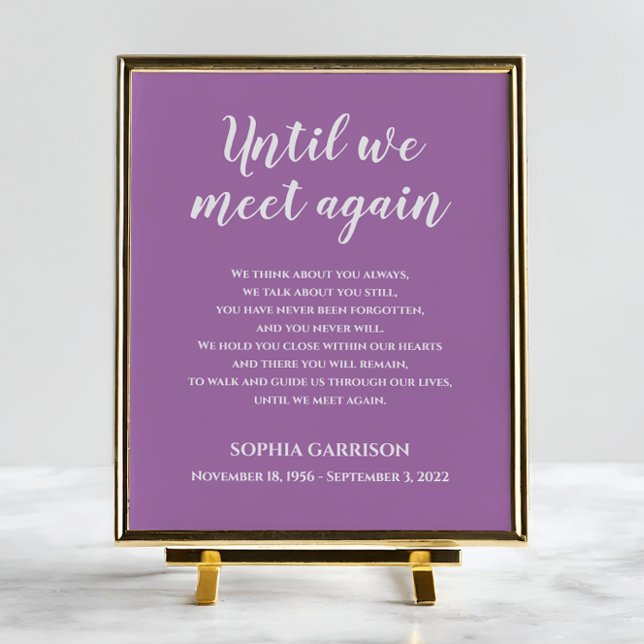 Lavender tills vi träffas igen Firande i livet Poster (Skapare uppladdad)