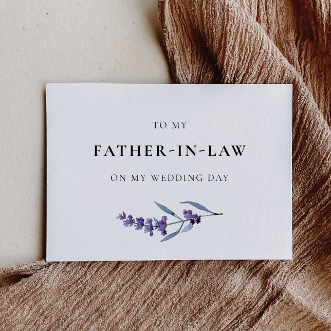 Lavender to My Far in Law Bröllopsdag Card Inbjudningar (Skapare uppladdad)