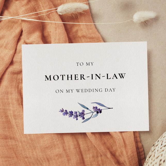 Lavender to My Svärmor Bröllopsdag Card Inbjudningar (Skapare uppladdad)