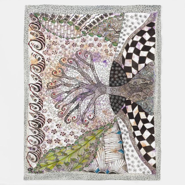 Lavender Träd Blanket Fleecefilt (Framsidan)