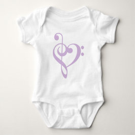 Lavender Treble Clef & Bass Clef Heart T Shirt