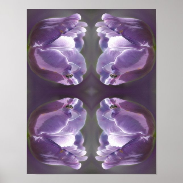 Lavender Tulip med Abstrakt av tunt bi Poster (Framsidan)