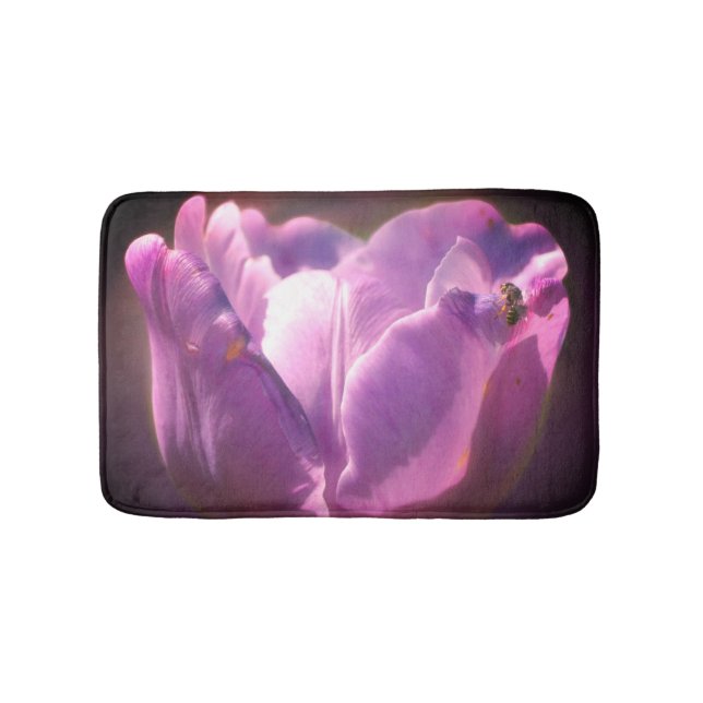Lavender Tulip med tunt bi nära varandra Badrumsmatta (Framsidan)