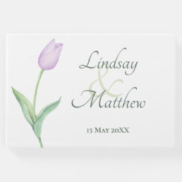 Lavender Tulip Solo modern Bröllop Gästböcker