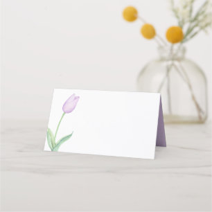 Lavender Tulip Solo Modern Lila Bröllop Tält Placeringskort