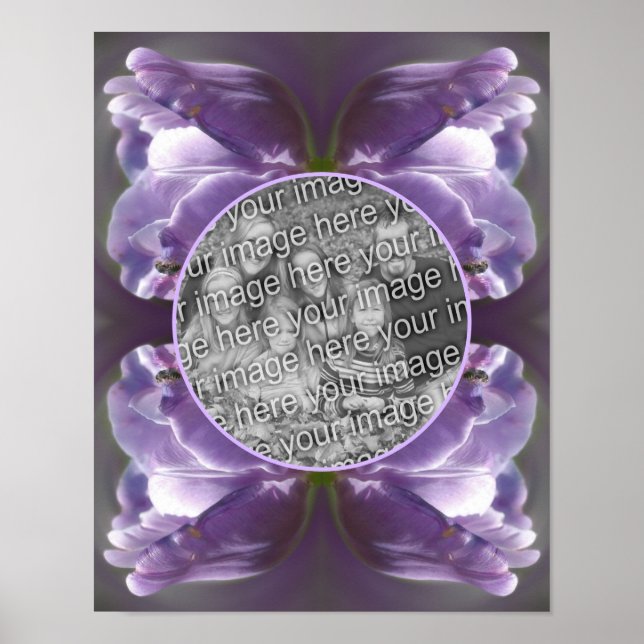 Lavender Tulip Tiny Bee Skapa ditt eget foto Poster (Framsidan)