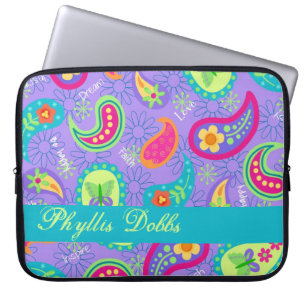 Lavender Turcos Modern Paisley Mönster Laptop Fodral