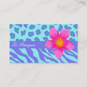 Lavender & Turcouise Zebra & Leopard Skin Snyggt Visitkort