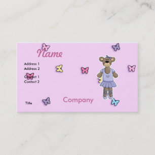 Lavender Tutu Ballerina Bear Visitkort