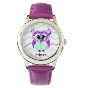 Lavender uggla illustration armbandsur