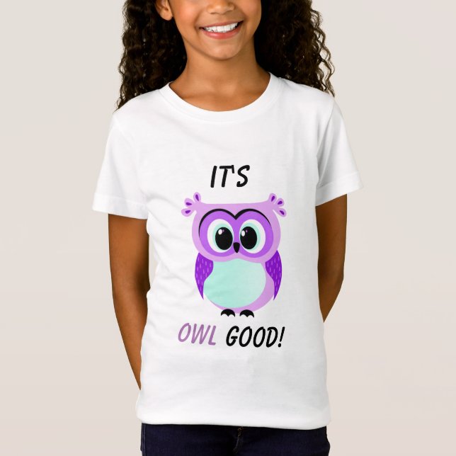 Lavender Uggla illustration T Shirt (Framsida)