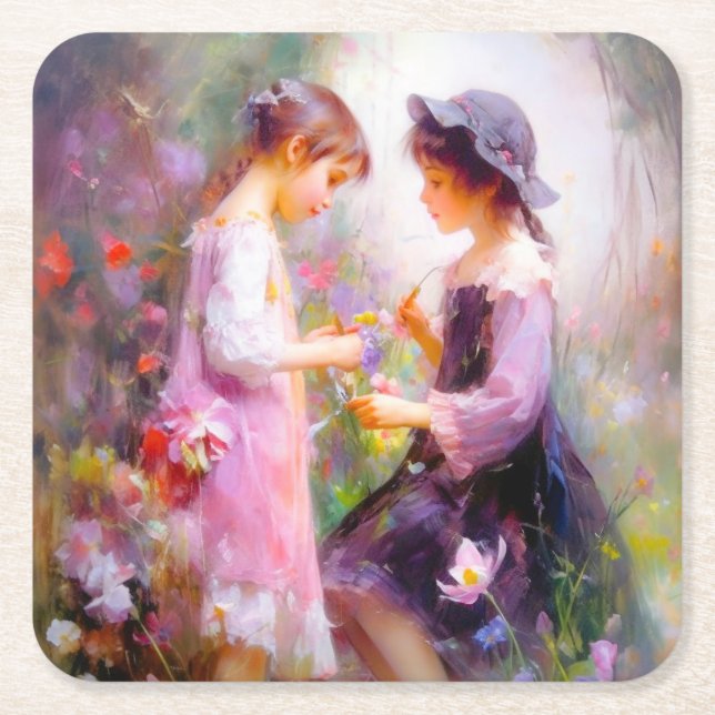 Lavender Underlägg Papper Kvadrat (Framsidan)