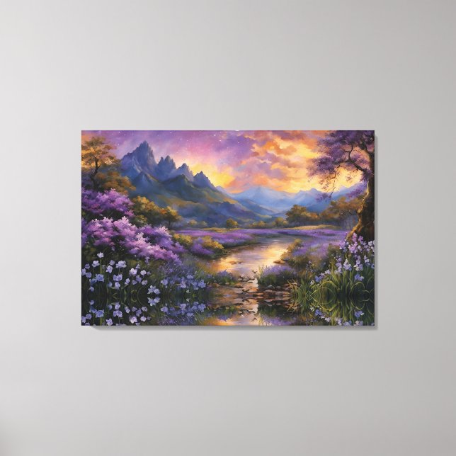 Lavender Valley vid Dawn Canvastryck (Framsida)