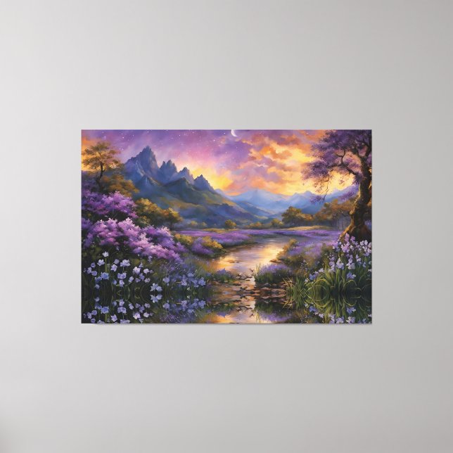 Lavender Valley vid Dawn Canvastryck (Framsida)