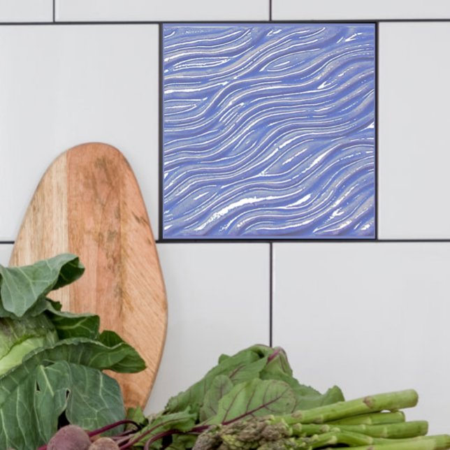 Lavender vatten ser keramisk dekorativ platta kakelplatta (Lavender water look tile , shown with white.)