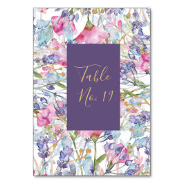 lavender vattencolor wildblomgreenery folie bordsnummer