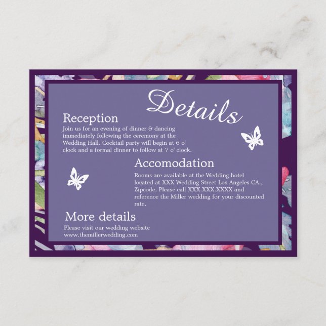 lavender vattencolor wildblomgreenery folie tilläggskort (Framsida)