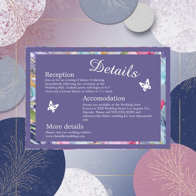 lavender vattencolor wildblomgreenery folie tilläggskort (Skapare uppladdad)