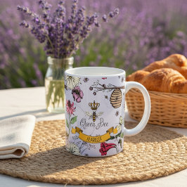 Lavender Vi Kärlek You Kids Photo & Namn Queen Bee Kaffemugg