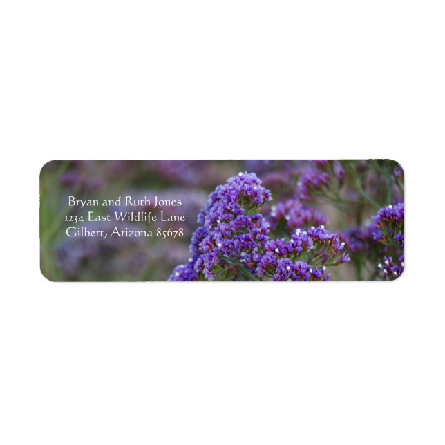 Lavender vid havet returadress etikett (Framsidan)