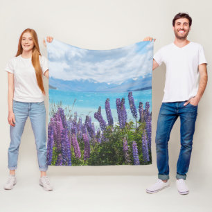 lavender vid sjö-kusten fleecefilt