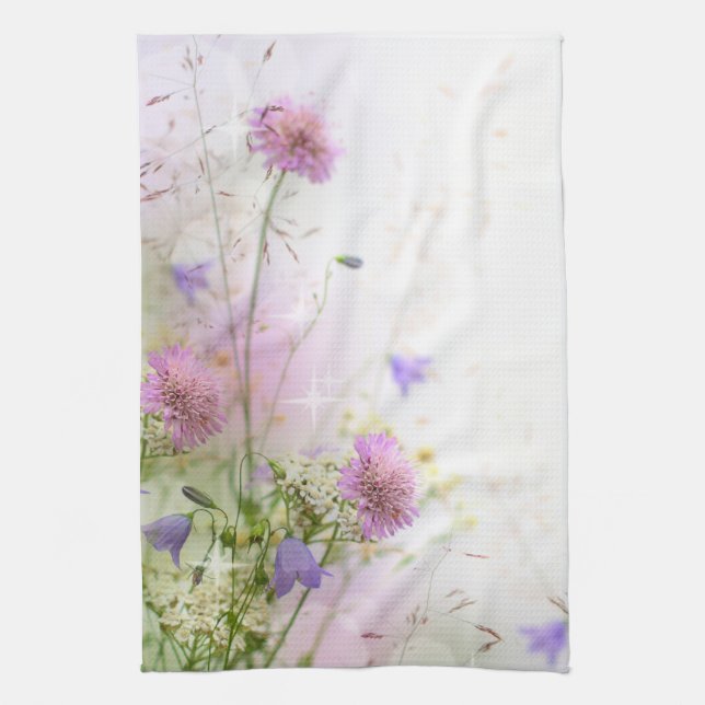 Lavender Vild Flowers Bassäng Kitchen Dish Towel Kökshandduk (Vertikal)