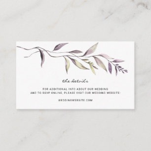 Lavender Vine Greenery Bröllop Information Bilaga