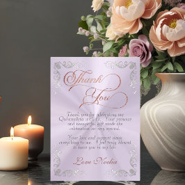 Lavender - Vintage Frame & Tiara Quinceanera Tack Kort