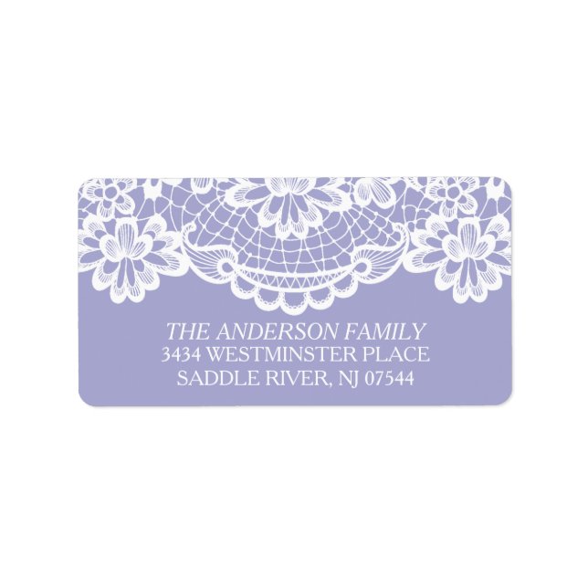 Lavender Vintage Snöre Returadress Adressetikett (Framsidan)