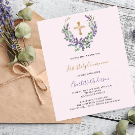 Lavender violet blommigt Flickbudget Första kommis
