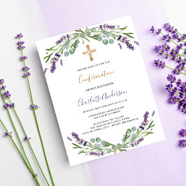 Lavender violet blommigts Greenery Bekräftelse Inbjudan Vykort