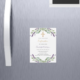 Lavender violet blommigts Greenery Bekräftelse Magnetisk Inbjudningskort